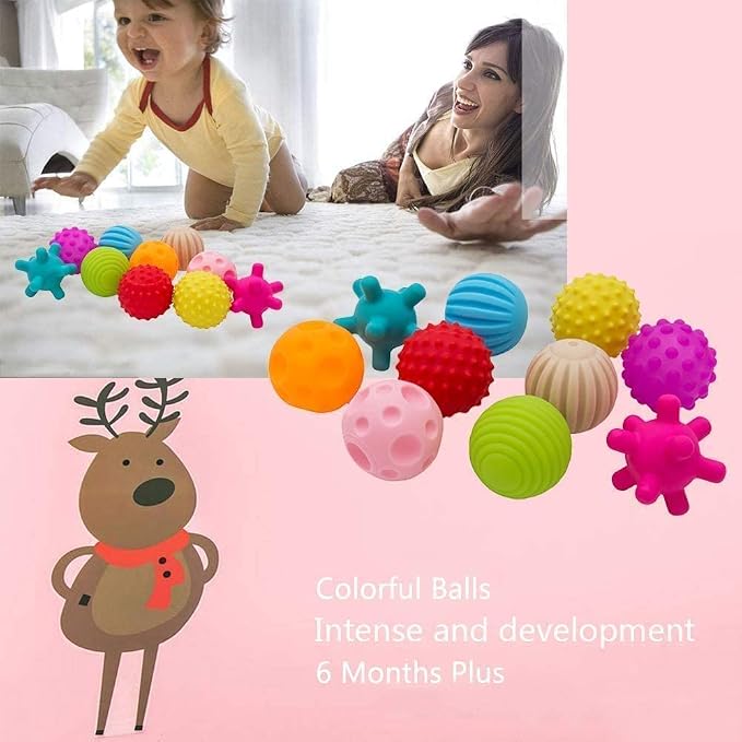 Baby Sensory Balls, Soft Textured Multi Ball Set 6 Pack, Colorful & Bright Infant Sensory Toys for 6-12 Months, Montessori Grasping Balls for Toddlers 1-3, 1st Birthday Gift