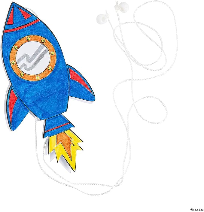 Fun Express Stem Rocket Pulley Craft Kit - 12 Pieces - Educational and Learning Activities for Kids