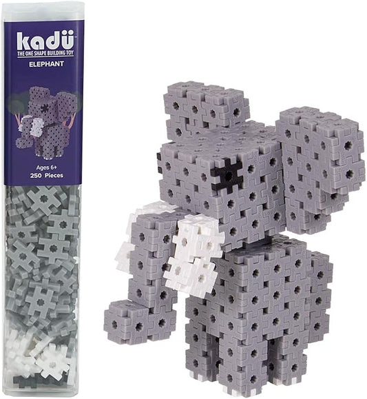 KADÜ Elephant 250 Piece Set - STEM/STEAM Building + Construction Toy, for Open + Imaginative Play Ages 5+ | Creative Mini Sensory Construction Puzzle tiles - Open Ended Play Gift Boys + Girls - Classroom Homeschool Manipulatives