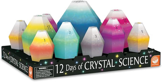 MindWare 12 Days of Crystal Science Kit | Hands-on experiments kids set up and run themselves. Includes 12 unique crystal science and 40 ingredients. Ages 8+.