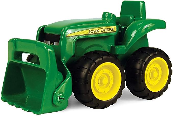 TOMY John Deere Sandbox Vehicle Set - Dump Truck and Tractor Toy - 6 Inch | Officially Licensed John Deere Toys, Working Front Loader, Summer Sandbox Toys, Plastic, 2 Count, Ages 18 Months+