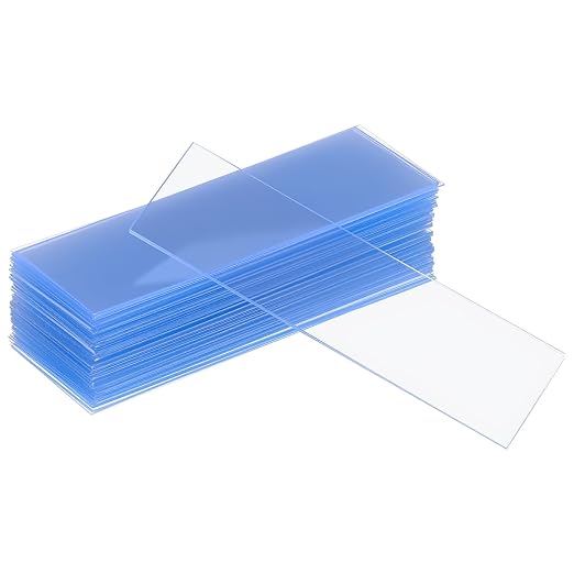 Luxshiny 100pcs Plastic Microscope Slides Kit Blank Slides 75 x 25 mm | Transparent Plastic, Disposable Use, for Urine Tests, Lab Analyses for Boys and Girls Lab Science Education Supplies