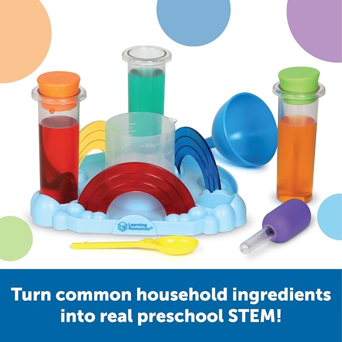 Learning Resources Rainbow Reactions Preschool Science Lab | Preschool Science Kit, Experiments for Kids, STEM Toys for Boys and Girls, 14 Pieces, Ages 4+