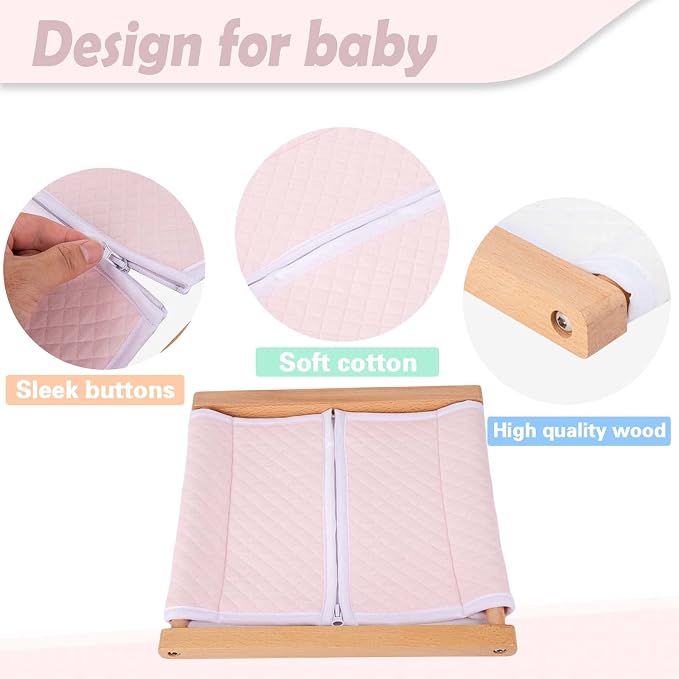 Montessori Wooden Toys for Dressing Learning Board Learning Basic Dressing Skills - Buttons, Snaps, Zippers, Belt Buckles Toys for 1 2 3 Year Old Toddlers Sensory Toy Gifts(Zipper Clothing)