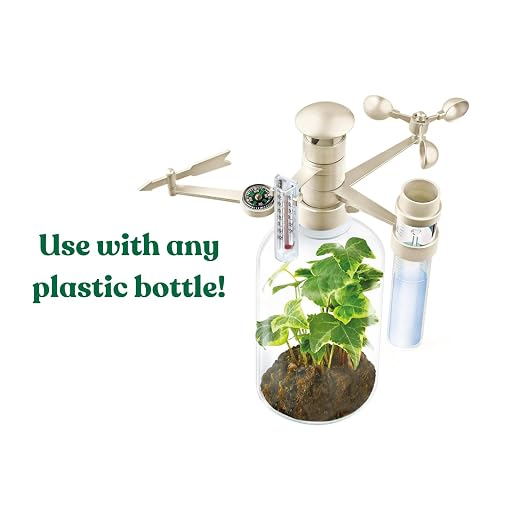 4M Green Science Weather Station - DIY Mini Observatory & STEAM Science Kit | Build an anemometer, rain gauge and thermometer to track wind and rain; create a 22x12 cm terrarium with recycled bottles