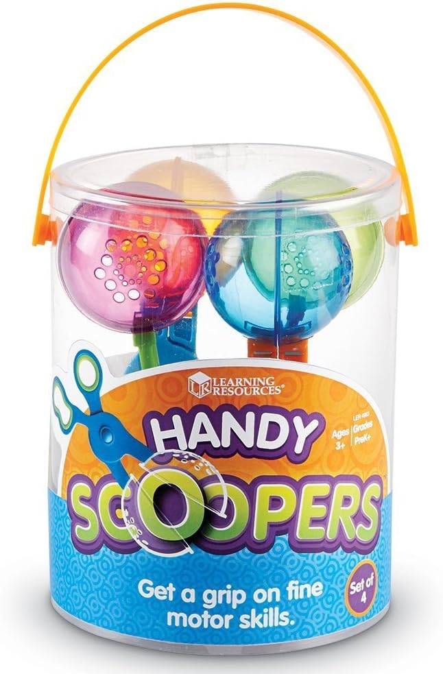 Learning Resources Handy Scoopers - Sensory Bin Sand Toys, Fine Motor, Montessori Kids, Plastic Tweezers, Homeschool Preschool Supplies, Gifts for Boys and Girls