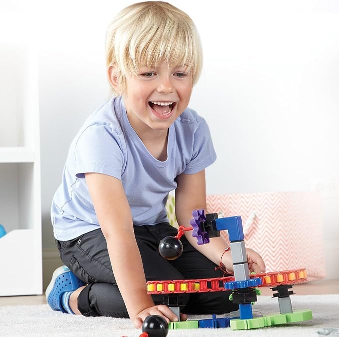 Learning Resources Gears! Gears! Gears! Machines in Motion - Toddler STEM, Building Toys for Kids, Hands-On Construction & Engineering Set, Critical Thinking, Fine Motor Skills