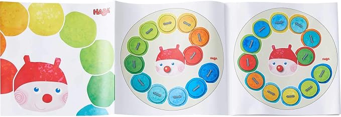 HABA Caterpillar Rainbow Preschool Learning Activity with Colors & Numbers, Threading Game & Fine Motor Skills Toy for Kids, Lacing Cards for Kids Ages 3+