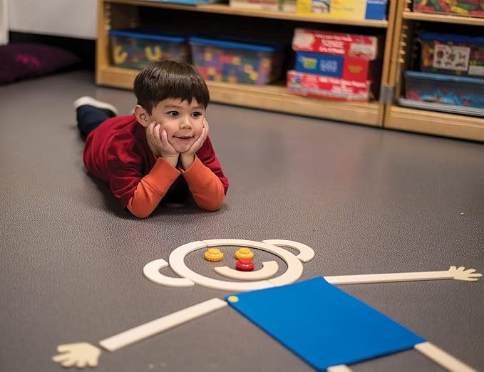 Learning Without Tears Build Mat Man Kit, Motor Skills Set, Pre-K+ | Includes wood pieces, mat, hands, poster & CD for ages 4+, build a person, develop motor skills; homeschool, OT, tutor