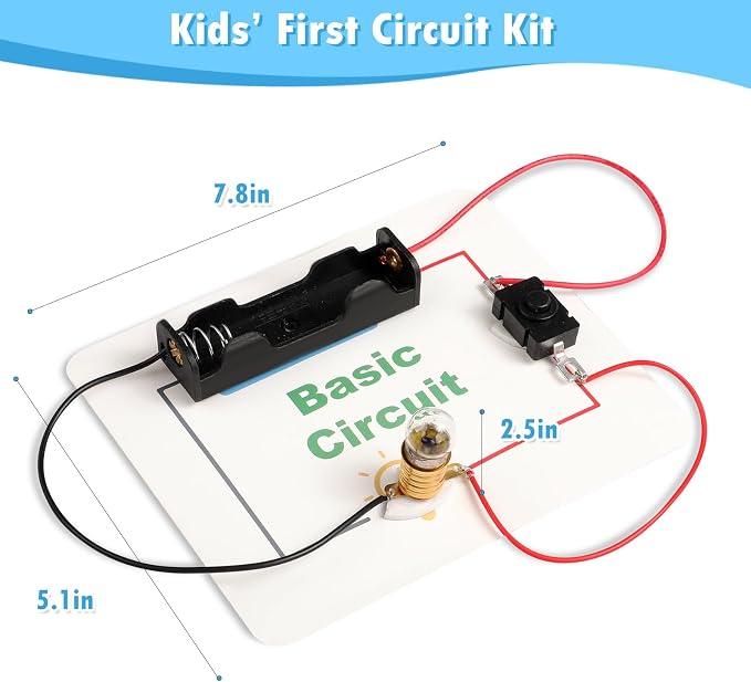 12 Bulk Electric Circuit Kit for Kids Age 8-12, Basic Circuits Science Light Bulb Experiments for Beginners, Class STEM Projects STEAM Activities, Classroom Educational Circuit Board Building Kits