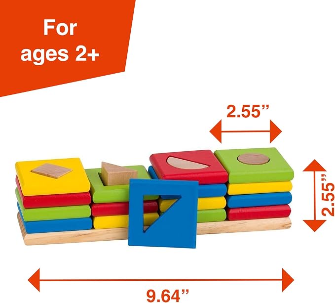 Goki Wooden Sorting & Stacking Toys - Montessori Toys for 2 Year Old Boy & Girl - Educational Color Recognition Shape Sorter for Toddlers - Gift for 2 Year Olds - Designed with Love in Germany