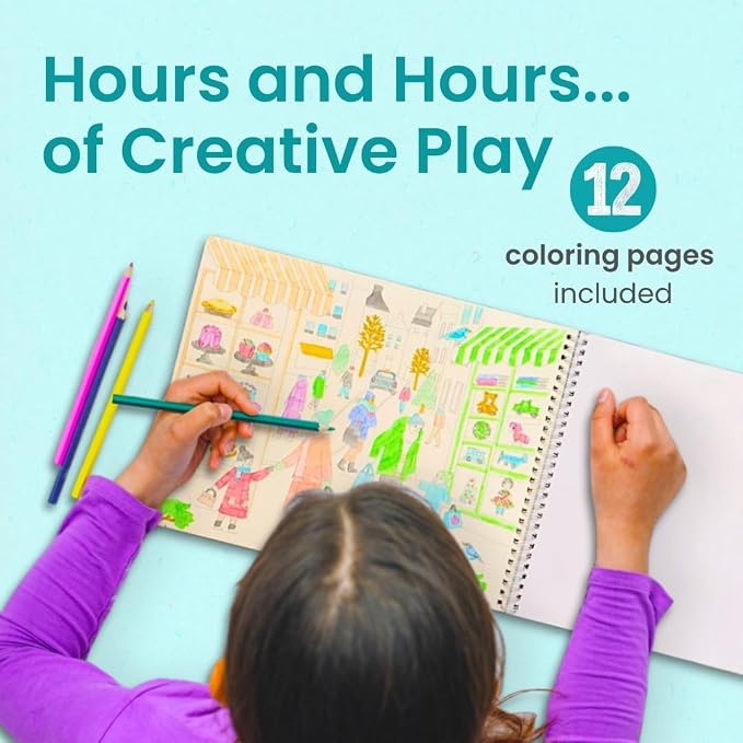 Cupkin Snow Day Coloring & Sticker Activity Book | 500+ Stickers | Spiral-bound kids craft format with 12 scenes, 12 art pages, side-by-side viewing, and an easy-peel design for ages 2–8