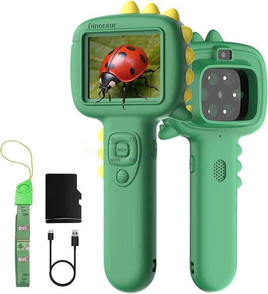 Microscope Camera for Kids Gifts Toys- Handheld Pocket Microscope Autofocus | 2.4" Screen Mini Digital Educational Science Kit for Christmas Birthday for Age 3-5 5-7 8-12 Girls Boys(Green)