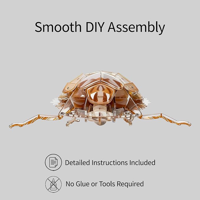 3D Acrylic Insect Puzzle DIY Bug Model Kit Animal STEM Gift | Building Kits Crafts Figurine Sculpture Nature Decoration Educational Display Toys for Kids Teens and Adults (Ant Lion)