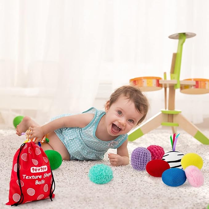 Baby Sensory Texture Ball Toy Set,10Pcs Montessori Toys for Babies 6-12 Months,Develop Fine Motor & Sensory Play for Newborns’ Early Learning,Fidget Stress Toys for Autism/Anxiety Relief.