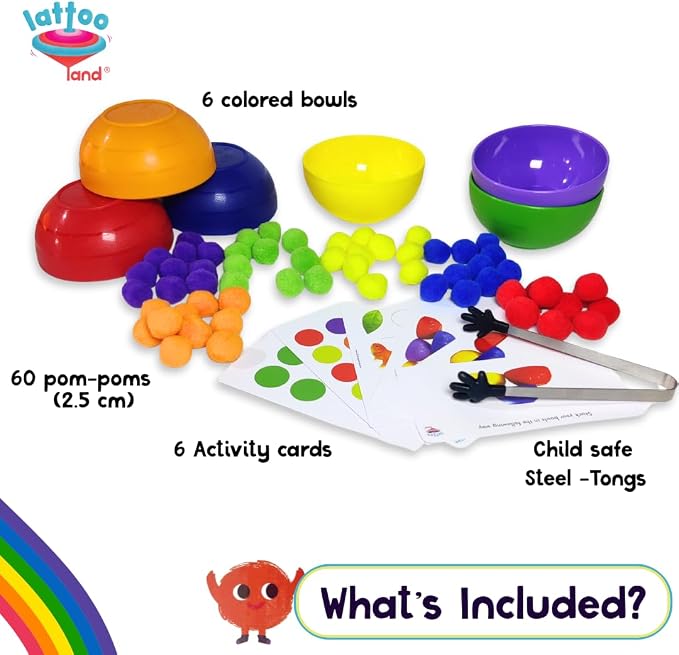 Rainbow Color Sorting Toys for Kids | Educational Sensory Counting, Sequencing & Matching Toy | Preschool Learning Activity | Early Color Recognition Set | Educational Gift for Toddlers Ages 3,4,5,6+