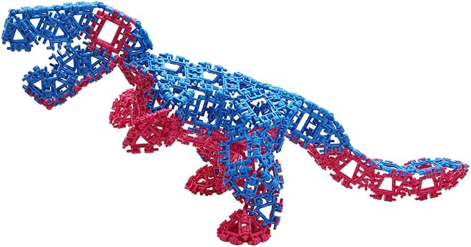 That Hinge Toy 150 Piece Age 7+ STEM Kids Building Toy - Dinosaurs + More | Blue + Orange Creative Sensory Construction Tiles - Open Ended Play Gift Boys + Girls - Classroom Homeschool Manipulatives