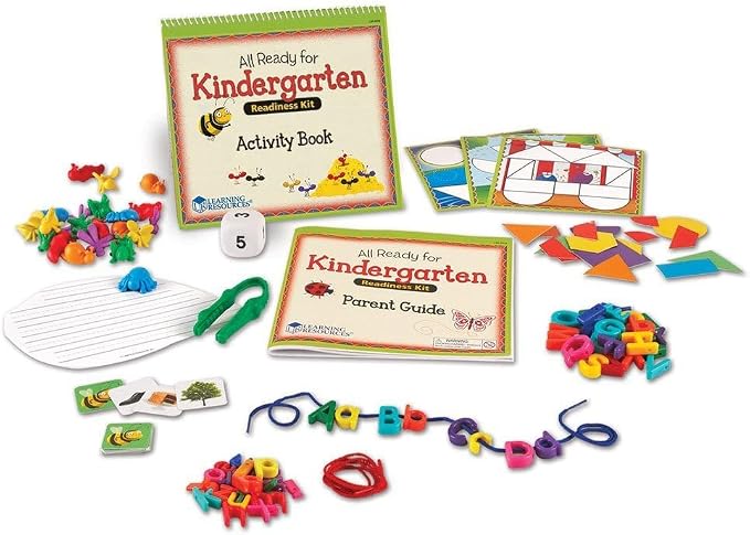 Learning Resources All Ready for Kindergarten Readiness Kit | Classroom Must Haves, Toddler Activities, Homeschool Supplies, Learn to Read, Spelling , Alphabet Kindergarten Workbook