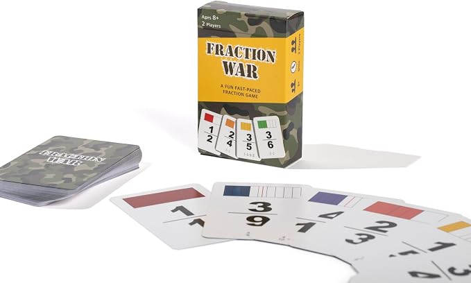 Fraction War Fun Math Game to Learn, Compare and Simplify Fractions for 2nd to 5th Grade (1 Pack) - Standard Edition