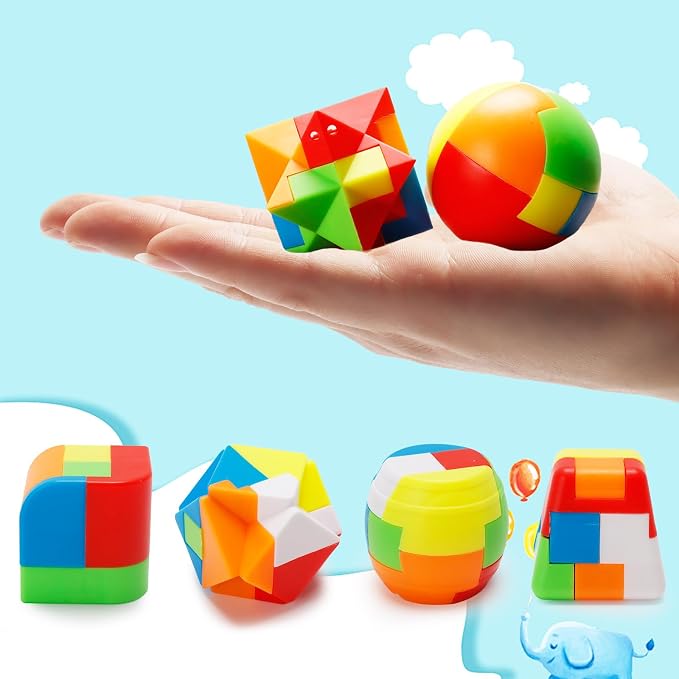 Bbiamsleep 20 Pcs Brain Teasers Puzzle Game Plastic Original 3D Sphere Puzzle Magic Ball Brain Teaser Puzzles Intelligence Game Puzzles for Boys and Girls Educational