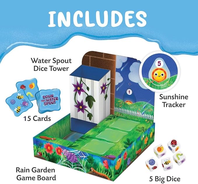 Peaceable Kingdom Down the Waterspout Cooperative Board Game | A cooperative game where players team up to win together, for 2-4 players. Ages 3+.