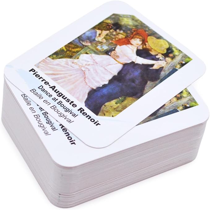 Menique Memory Matching Game – Famous Paintings for Adults & Kids – 70 Cards (35 Pairs) – Bilingual Art Game – Educational & Concentration Activity
