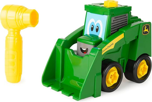BUILD-A-BUDDY Take Apart Toys - John Deere Skid Steer - Includes Kids Ratchet Tool - 2-in-1 Toddler Building Toys with Free Rolling Wheels - 13 Pieces - Ages 18 Months and Up