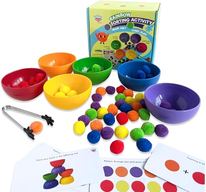 Rainbow Color Sorting Toys for Kids | Educational Sensory Counting, Sequencing & Matching Toy | Preschool Learning Activity | Early Color Recognition Set | Educational Gift for Toddlers Ages 3,4,5,6+
