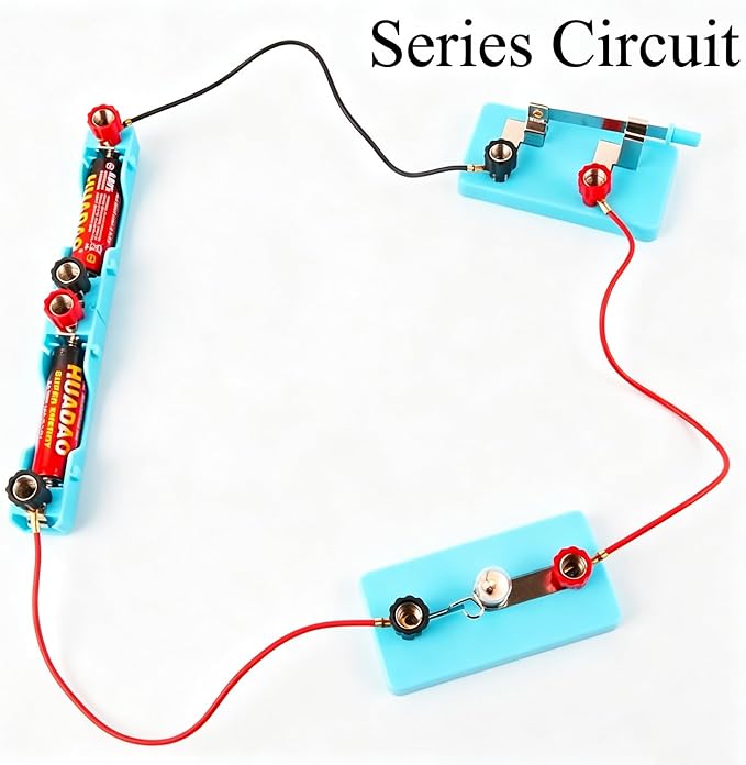 Kids Electric Circuit STEM Experiment Kit, Physics Learning Set for Series & Parallel Circuits, Teaching Supplies for Classroom & Homeschool Students