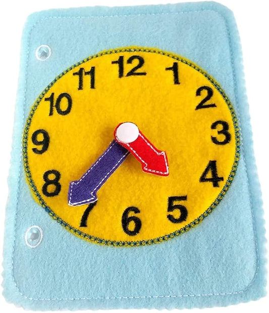 Learn to Tell time Toddler Quiet Book Page - Felt Busy Book - QB149