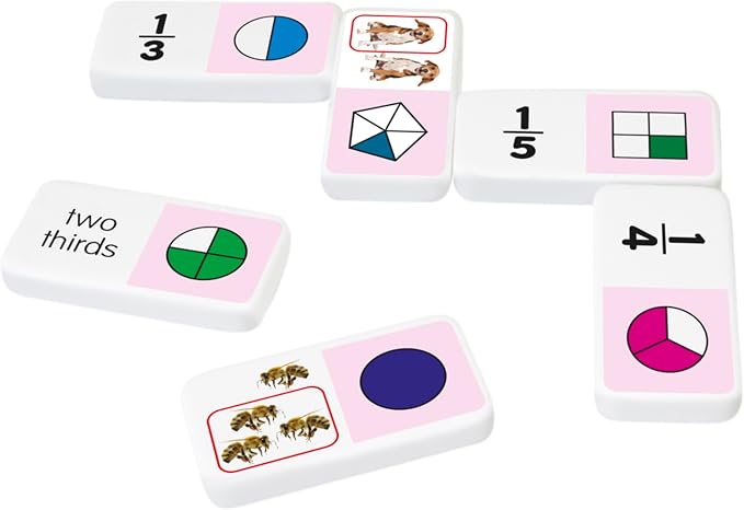 Junior Learning JL485 Fraction Dominoes, Multi 7.8 H x 4.7 L x 1.5 W