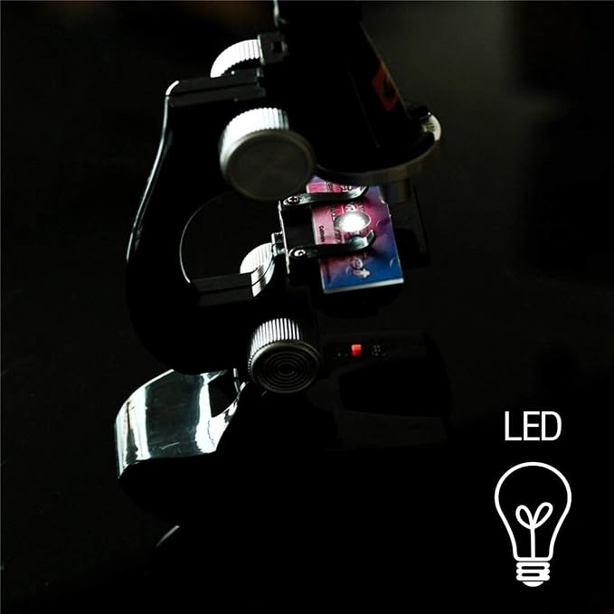 Little World Science Kits for Kids Beginner Microscope Kit with LED 100X 400X and 1200X Magnification Kids Educational Toy Birthday Halloween