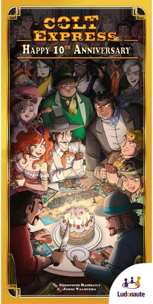 Ludonaute Colt Express 10th Anniversary Promo Box, Expansion, 2-6 Players | Ludonaute Colt Express 10th Anniversary Promo Box; expansion with upgraded components; 2-6 players; ages 10+ | Ludonaute Colt Express 10th Anniversary Promo Box; expansion with...