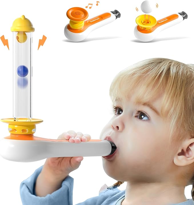 TOP BRIGHT 3 in 1 Sensory Toys for Toddlers with Whistle & Ball Blowing | Early Development Activity Toys for Speech Therapy, Montessori Fine Motor Skills Toys for 3 4 5 Year Old Boys Girls Gifts