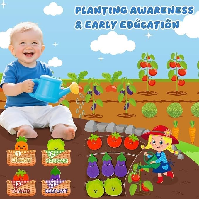 Farm Busy Book for Toddlers 1-3, Busy Board for 1 Year Old, Barn Animals Quiet Books with Finger Puppets, Portable Travel Learning Educational Montessori Toys for 1 Year Old Birthday Gifts Christmas