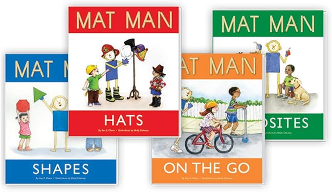 Learning Without Tears Mat Man Book Set, Read-Aloud Stories, Pre-K/K | Includes Mat Man Hats, Shapes, Opposites & On the Go storybooks, builds early vocabulary for read-aloud circle time