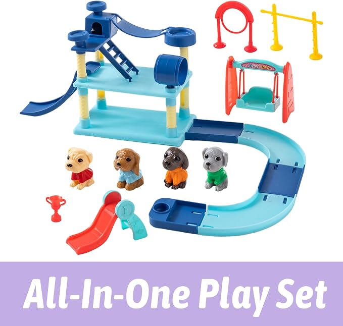 Pet Track Set, Pet Sensory Bin for Kids, Animal Sensory Sand Kit | 2.2 lb Sensory Sand, 10 Pet Toys & 2 Tools, Fine Motor Skill & Storytelling, Calm Play, Reusable