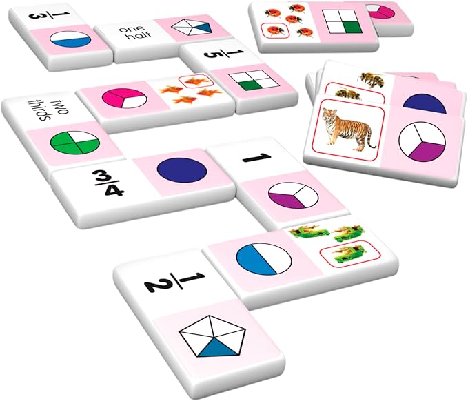 Junior Learning JL485 Fraction Dominoes, Multi 7.8 H x 4.7 L x 1.5 W
