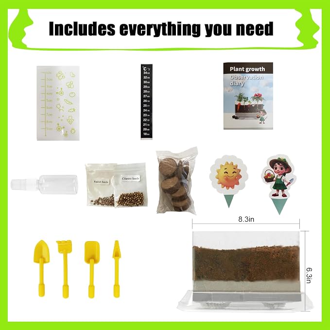 WKLOUYHE Root Viewer Kit for Kids – STEM Science Toy & Craft Growing Kits for Ages 6 7 8 9 10 Birthday Easter Gifts for Boys & Girls,Kids Gardening Set, DIY Toy