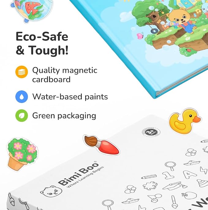 Busy Book for Toddlers 1-3 - Magnetic Pretend Play Activity Book, Montessori Interactive Storytelling Playset for Preschoolers
