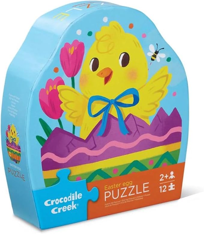 Crocodile Creek Easter Chick Egg Mini Puzzle – 12 Piece Toddler Puzzle for Kids Ages 2+ – Easter Basket Stuffer & Spring Activity