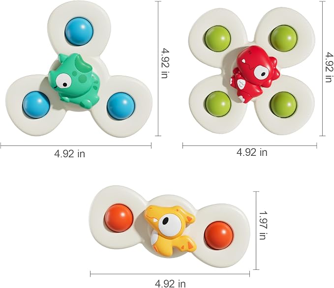 Suction Cup Spinner Airplane Travel Toys for 1 Year Old Boy Girl | Spinning Top 12 18 Months,1 2 Year Old Boy Birthday Gift,Baby Bath Toy for Kids Ages 1-3,Sensory Toy for Infant Toddlers