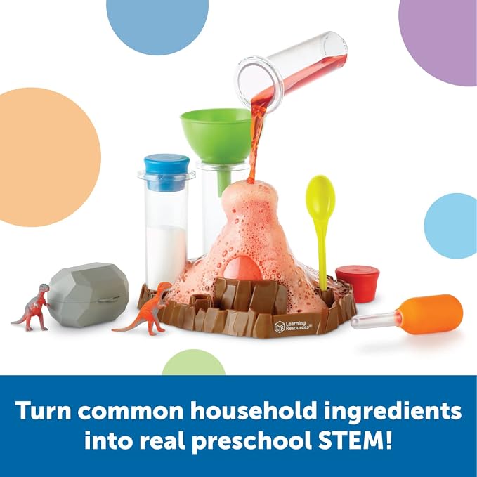 Learning Resources Fizzy Volcano - 13 Pieces, Ages 4+, Preschool Science Lab Kits, Experiments STEM Toys For Kids, Classroom Must Haves | Preschool Science Kits, Experiments for Kids, STEM Toys, Classroom Must Haves, 13 Pieces, Ages 4+