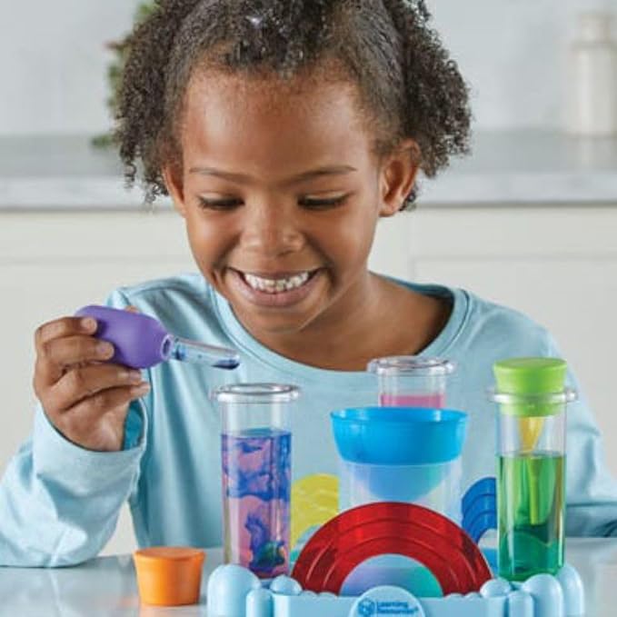 Learning Resources Rainbow Reactions Preschool Science Lab | Preschool Science Kit, Experiments for Kids, STEM Toys for Boys and Girls, 14 Pieces, Ages 4+