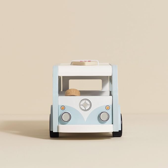 Le Toy Van Wooden Holiday Campervan with Surfboard | Wooden Toy Vehicle, FSC Certified Wood, 100% Plastic Free