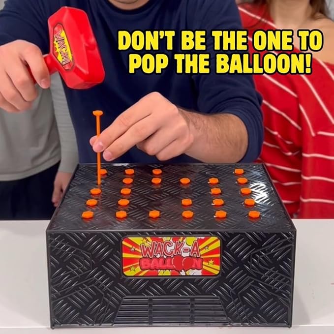 Wack A Balloon Pop Game for Kids & Families, Interactive Tabletop Game | 200 balloons, 100 nails, balloon popping gameplay, family game night, tabletop activity, birthday gift, ages 4+