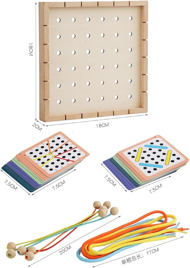 Threading & Stringing Game – Travel-Friendly Logical Sewing Toy for Kids Ages 3–7 Fine Motor Skills & Practical Life Activity, Educational STEM Gift Preschool & Occupational Therapy