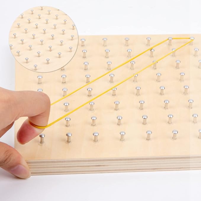 Wooden Geoboard Path Planning Educational Toy for Kids 5+ | Path Planning, Symmetry Awareness, Fine Motor Skills