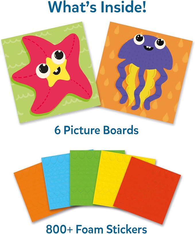 Skillmatics Foam Sticker Art Activity – Under The Ocean, Mess-Free Fun | 800+ 3D Foam Stickers, DIY Felt Craft Kits for Kids, Gifts for Girls & Boys Ages 3, 4, 5, 6, 7