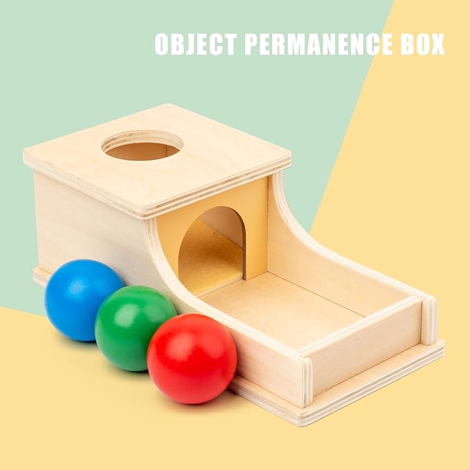 Montessori Toys for 1 Year Old, Ball Drop Toy, Object Permanence Box | Wooden Soft Sound & Fine Motor Skills Baby Ball Drop Play Sorting Toys for 6 8 9 12 Months Toddlers, Infant Early Age Toy